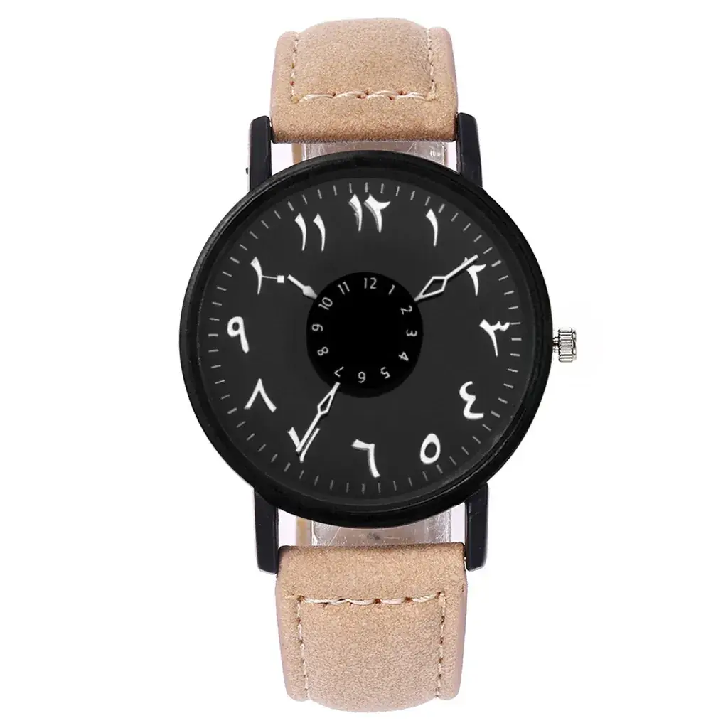 Strange Digital Turntable Scale Couple Watch with Frosted Belt - Image 7