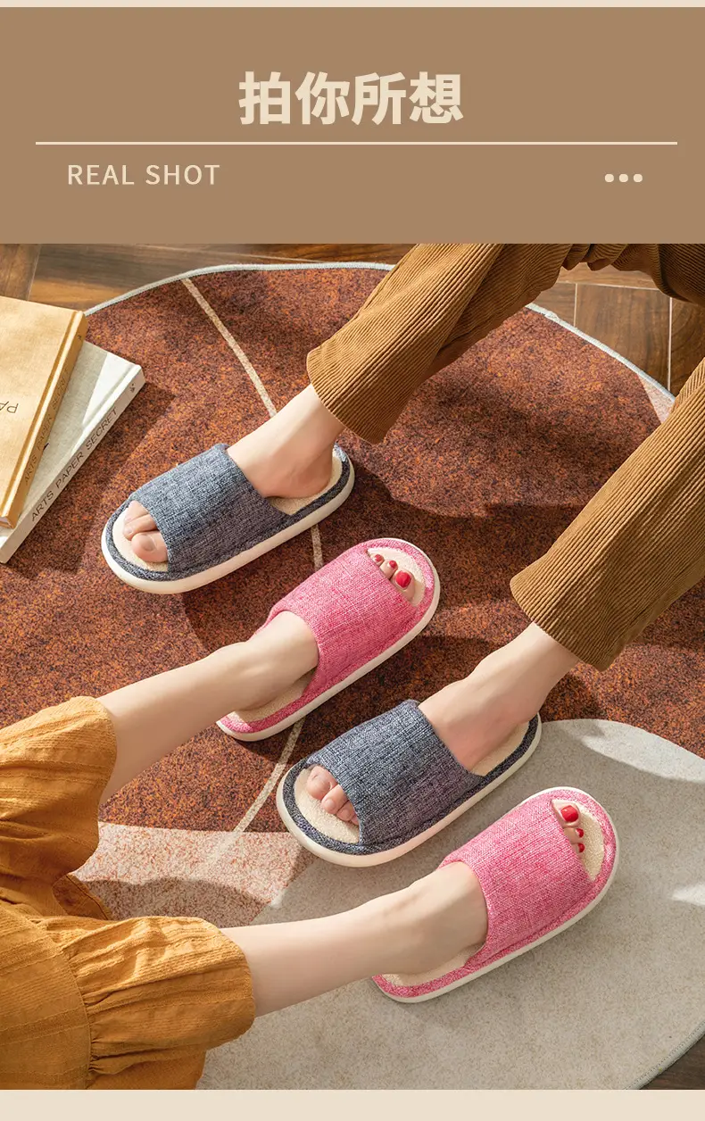 Household Cloth Slippers for Men and Women, Indoor Non-Slip Wooden Floor Soft-Soled Fabric Cotton Slippers, Thick-Soled Couple Style, Soft — feature 15