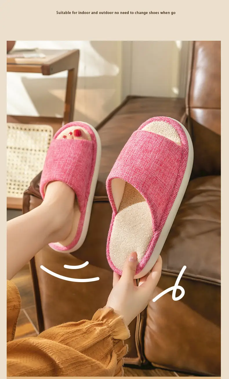 Household Cloth Slippers for Men and Women, Indoor Non-Slip Wooden Floor Soft-Soled Fabric Cotton Slippers, Thick-Soled Couple Style, Soft — feature 16