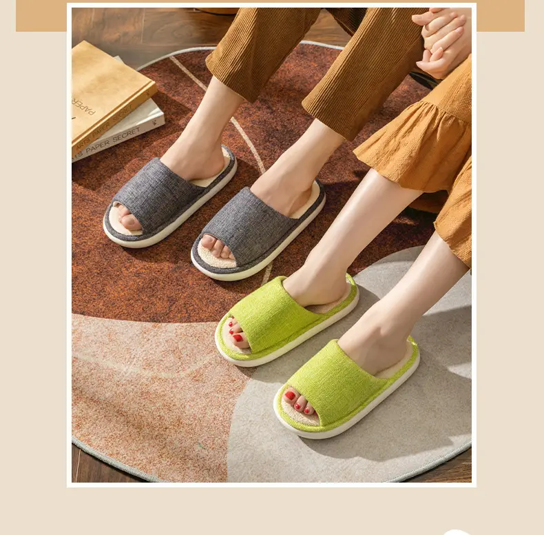 Household Cloth Slippers for Men and Women, Indoor Non-Slip Wooden Floor Soft-Soled Fabric Cotton Slippers, Thick-Soled Couple Style, Soft — feature 17