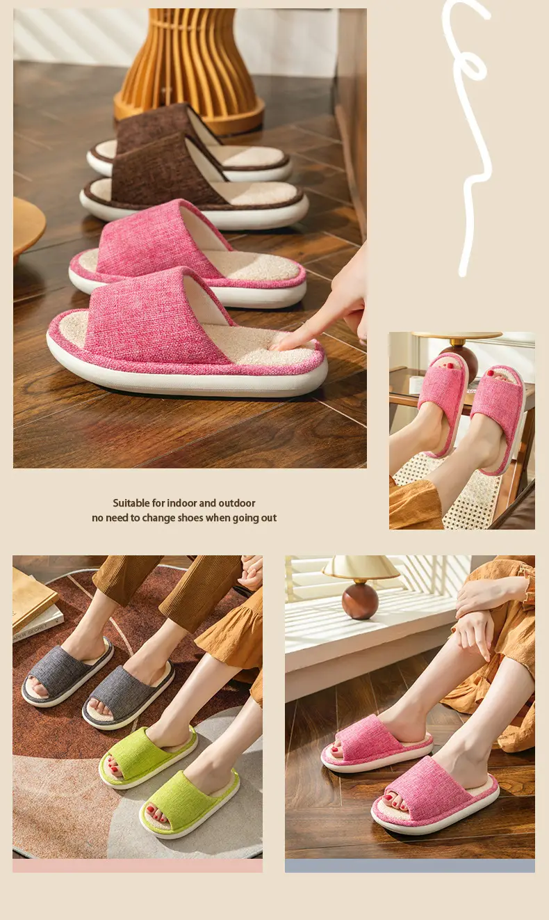 Household Cloth Slippers for Men and Women, Indoor Non-Slip Wooden Floor Soft-Soled Fabric Cotton Slippers, Thick-Soled Couple Style, Soft — feature 18
