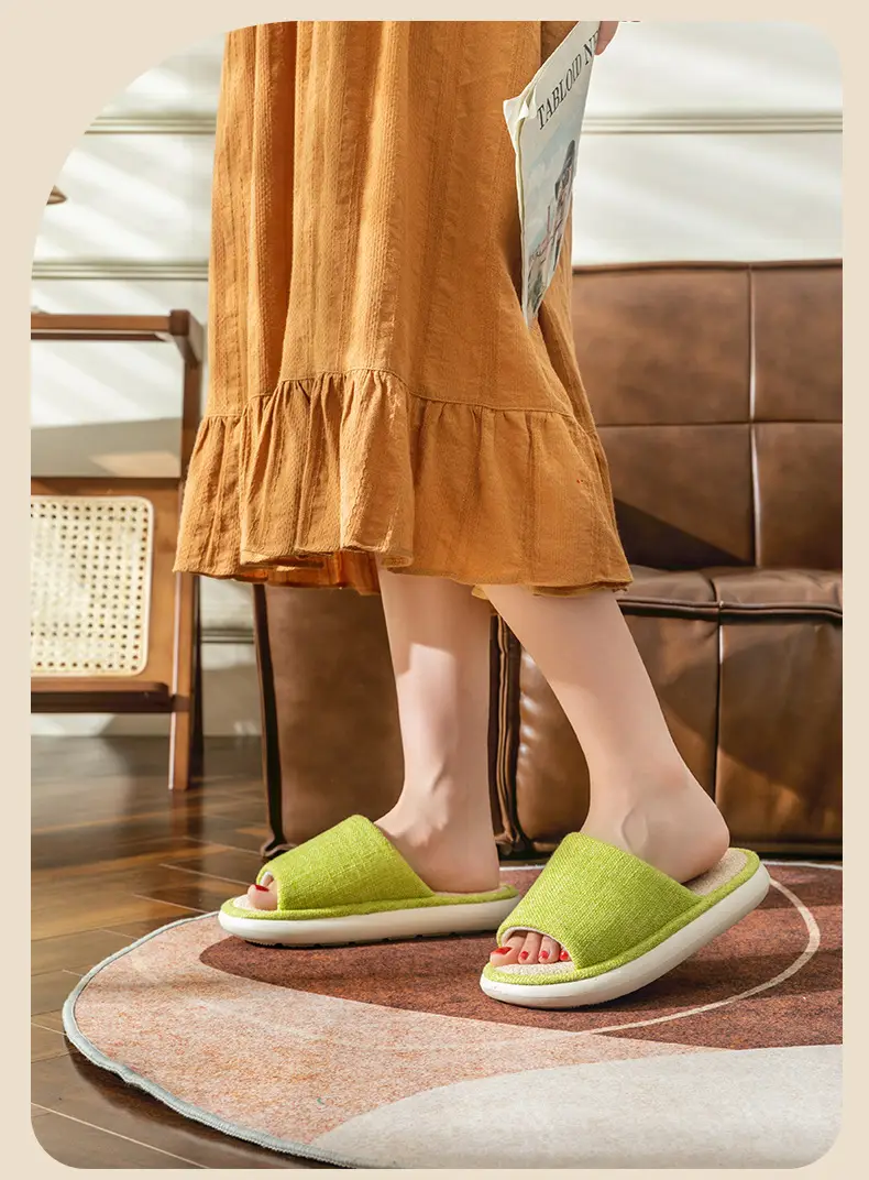 Household Cloth Slippers for Men and Women, Indoor Non-Slip Wooden Floor Soft-Soled Fabric Cotton Slippers, Thick-Soled Couple Style, Soft — feature 20