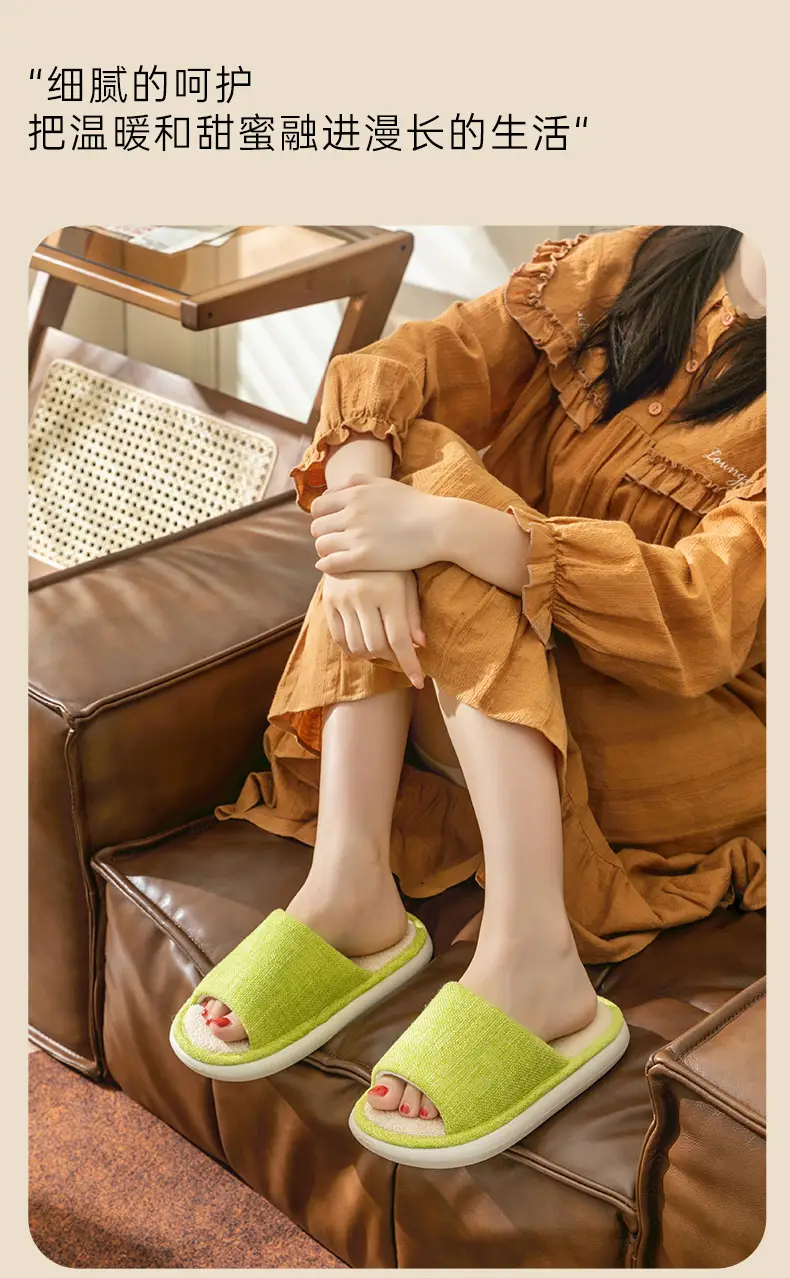 Household Cloth Slippers for Men and Women, Indoor Non-Slip Wooden Floor Soft-Soled Fabric Cotton Slippers, Thick-Soled Couple Style, Soft — feature 22