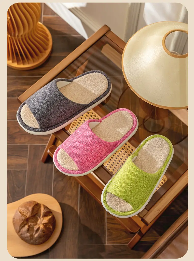Household Cloth Slippers for Men and Women, Indoor Non-Slip Wooden Floor Soft-Soled Fabric Cotton Slippers, Thick-Soled Couple Style, Soft — feature 23