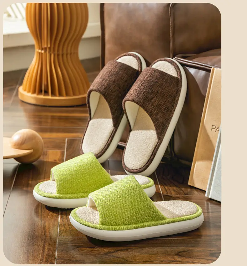 Household Cloth Slippers for Men and Women, Indoor Non-Slip Wooden Floor Soft-Soled Fabric Cotton Slippers, Thick-Soled Couple Style, Soft — feature 25