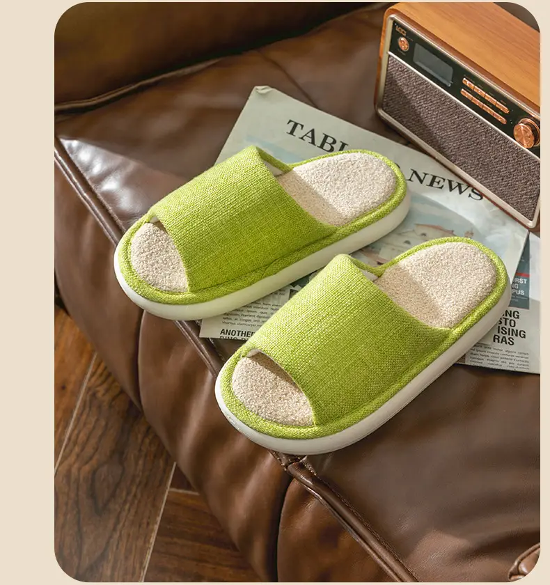 Household Cloth Slippers for Men and Women, Indoor Non-Slip Wooden Floor Soft-Soled Fabric Cotton Slippers, Thick-Soled Couple Style, Soft — feature 26