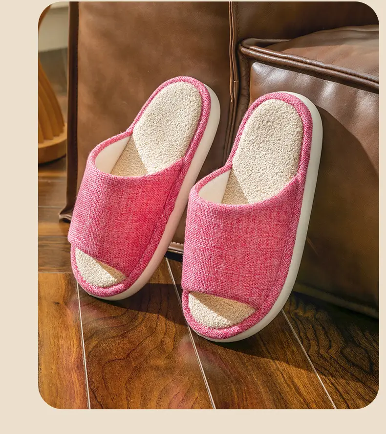 Household Cloth Slippers for Men and Women, Indoor Non-Slip Wooden Floor Soft-Soled Fabric Cotton Slippers, Thick-Soled Couple Style, Soft — feature 28