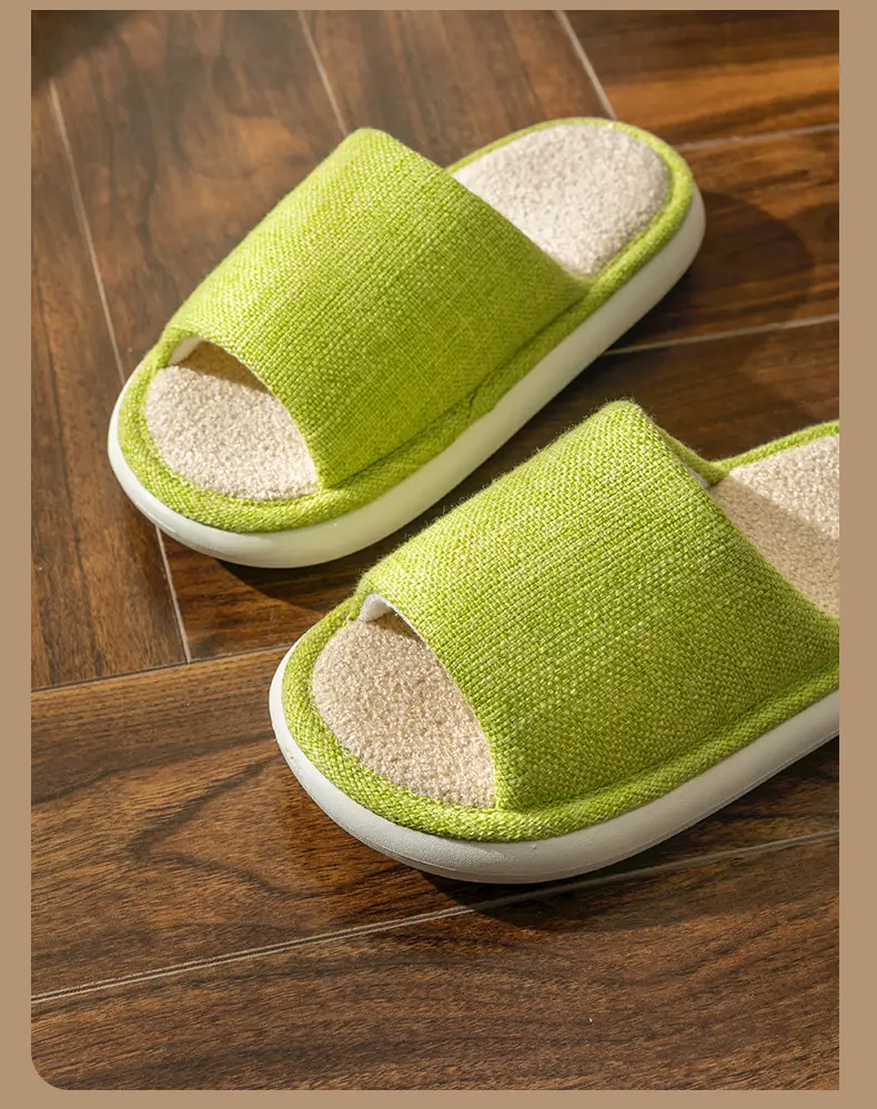 Household Cloth Slippers for Men and Women, Indoor Non-Slip Wooden Floor Soft-Soled Fabric Cotton Slippers, Thick-Soled Couple Style, Soft — feature 5