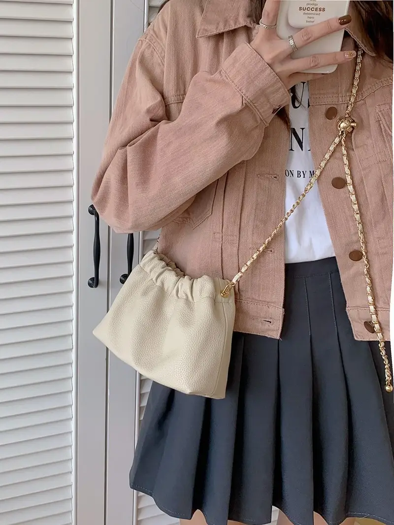 Women's High-End Chain Crossbody Bag Brown