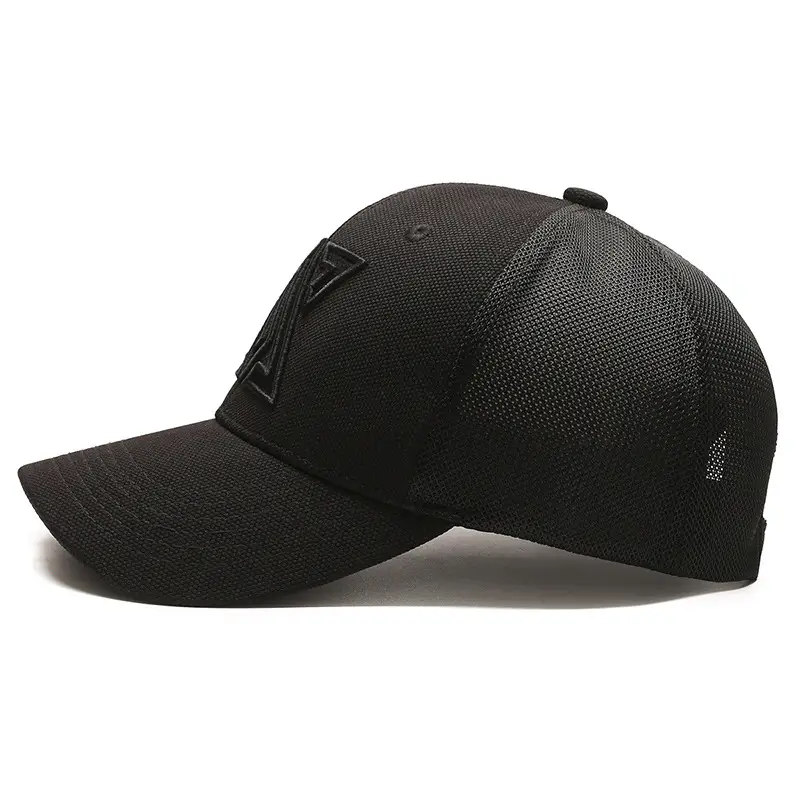 Men Black Mesh Baseball Cap with Logo - Image 5