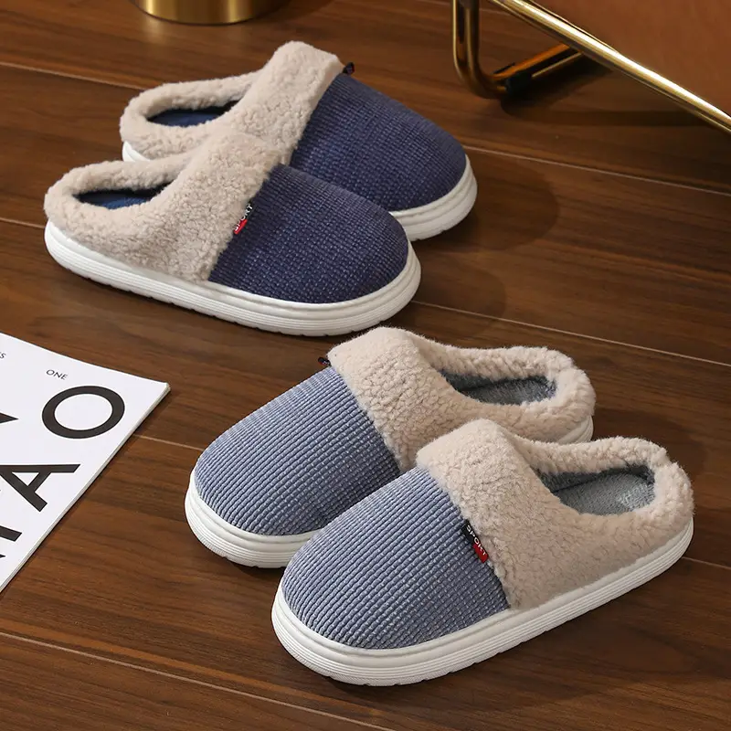 Men's Large Size Home Cotton Slippers Winter Indoor Non-Slip Thickeneded Warm Silent Slippers Extra Large Size - Image 5