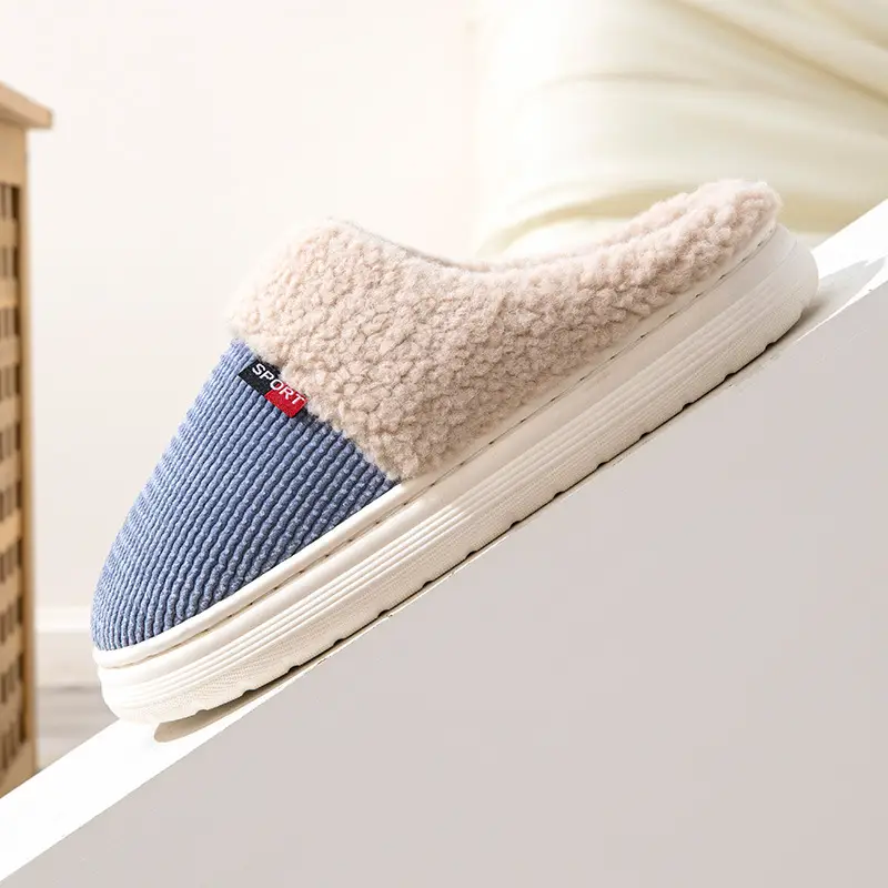 Men's Large Size Home Cotton Slippers Winter Indoor Non-Slip Thickeneded Warm Silent Slippers Extra Large Size - Image 6