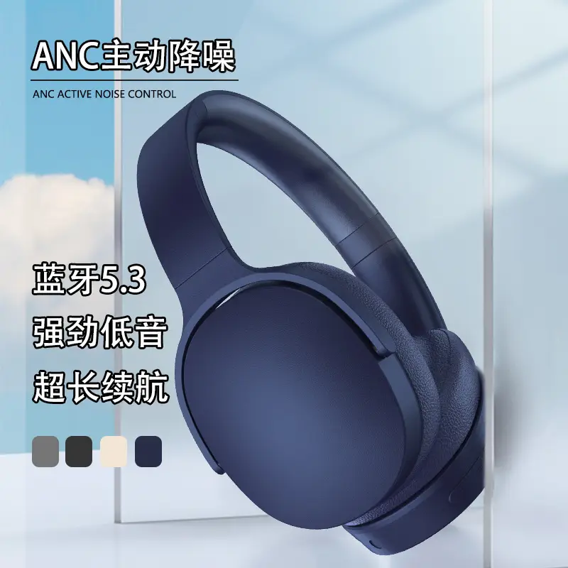 ANC Bluetooth 5.3 Noise-Cancelling Headset Blue