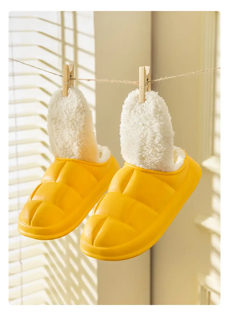 Net Red Cotton Slippers Women's Autumn and Winter Heel Outer Wear fleece-lined Home Indoor Thick-soled Detachable Moonchild plush Shoes for Men — feature 30