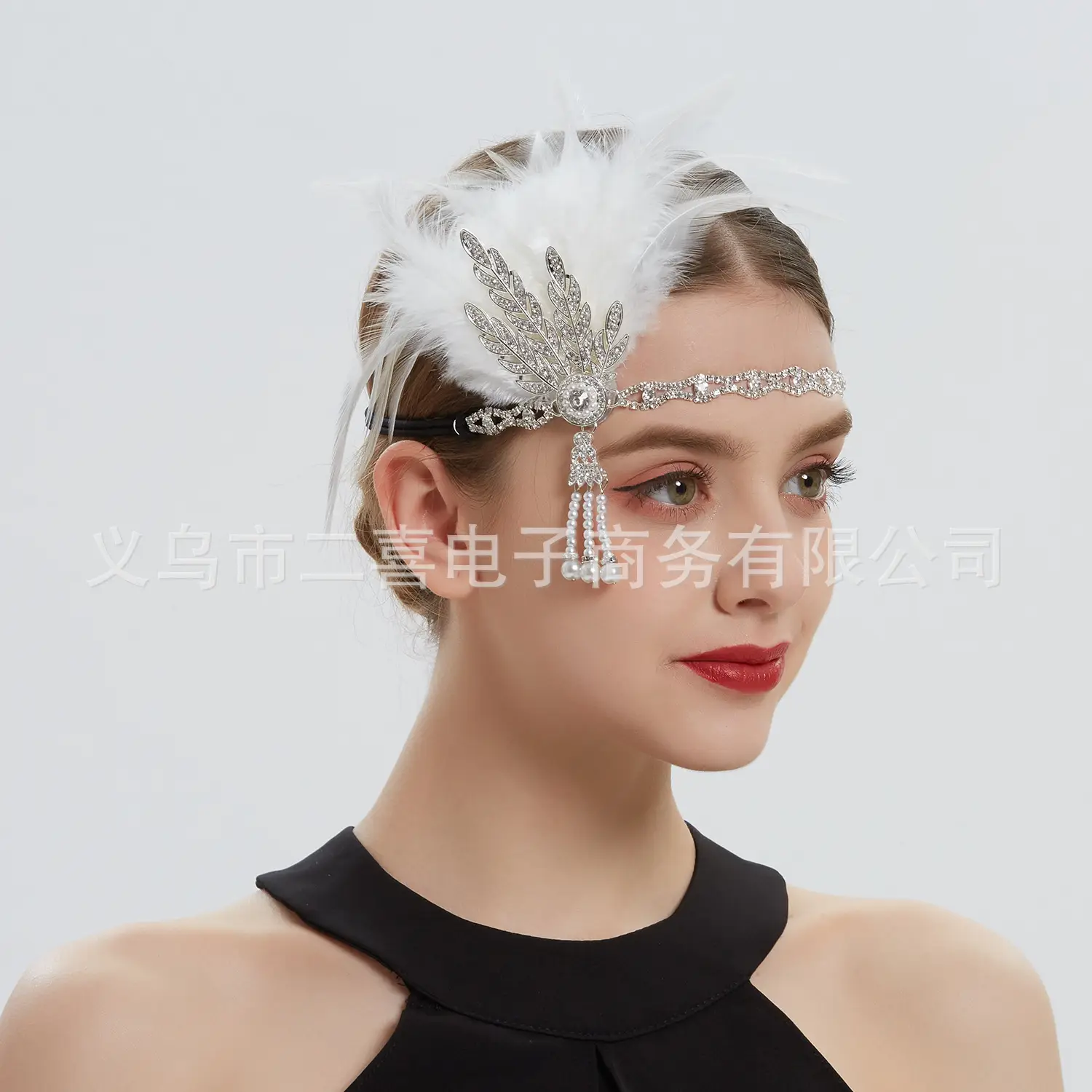 1920s Vintage Feather Headband for Women Wedding Hair Accessories - Image 12