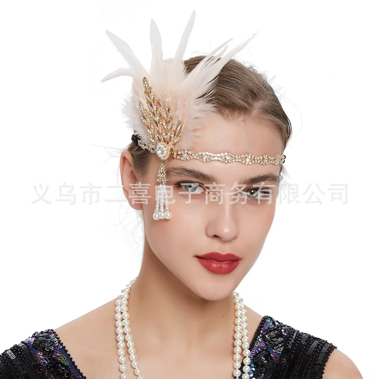 1920s Vintage Feather Headband for Women Wedding Hair Accessories - Image 13