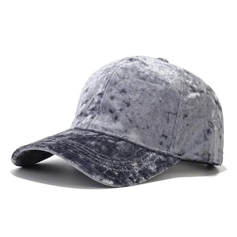 Black Velvet Korean Style Baseball Cap for Men Women