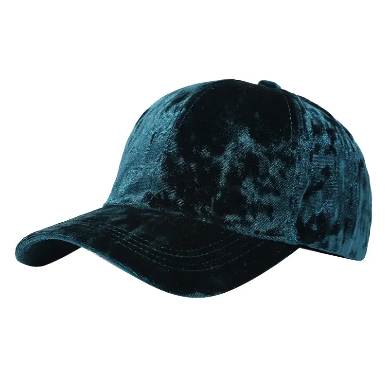 Black Velvet Korean Style Baseball Cap for Men Women