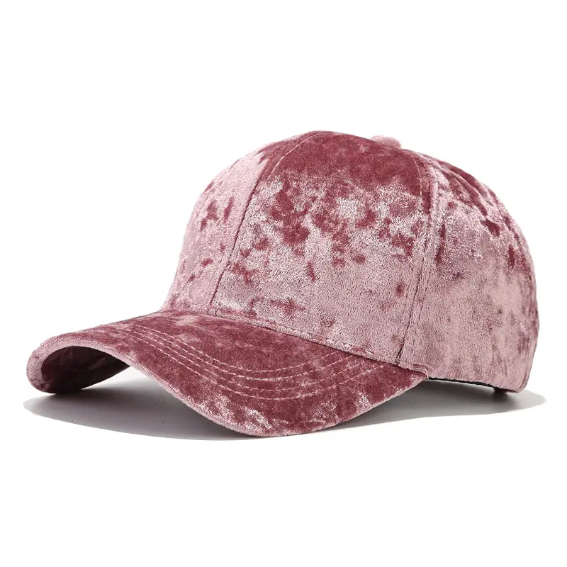 Black Velvet Korean Style Baseball Cap for Men Women