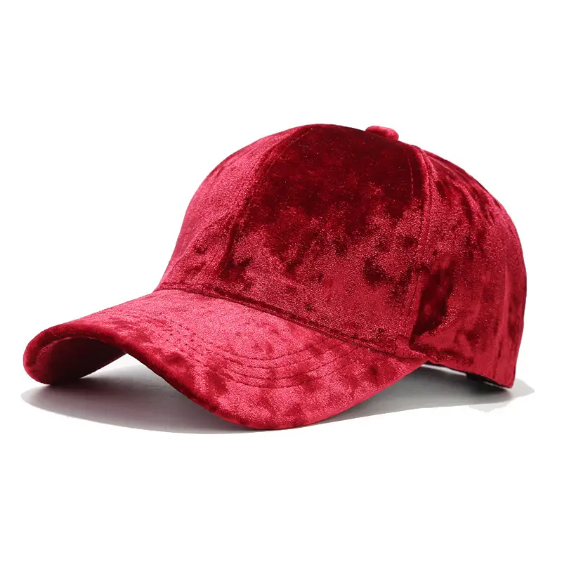 Black Velvet Korean Style Baseball Cap for Men Women