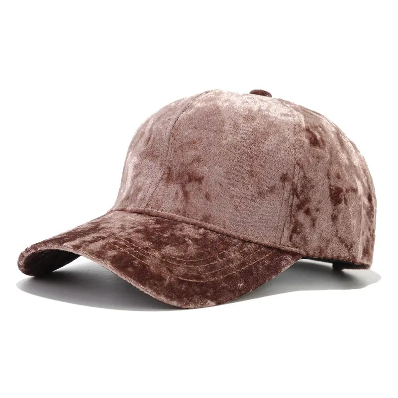Black Velvet Korean Style Baseball Cap for Men Women