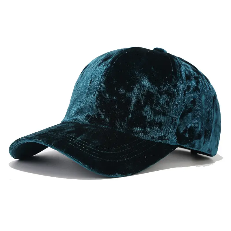 Black Velvet Korean Style Baseball Cap for Men Women
