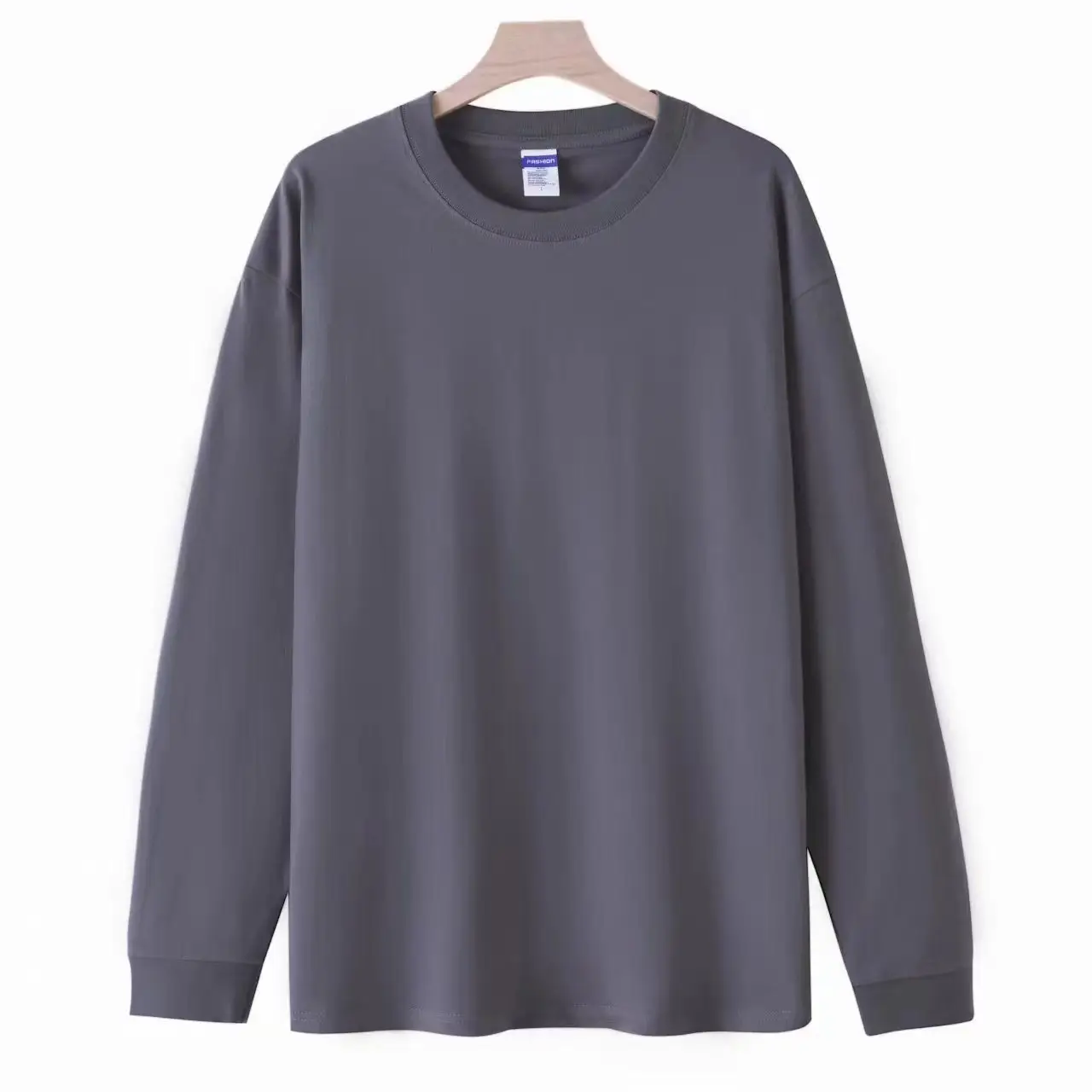 Heavy 260g Cotton T-Shirt Men's Long Sleeve Round Neck — feature 12