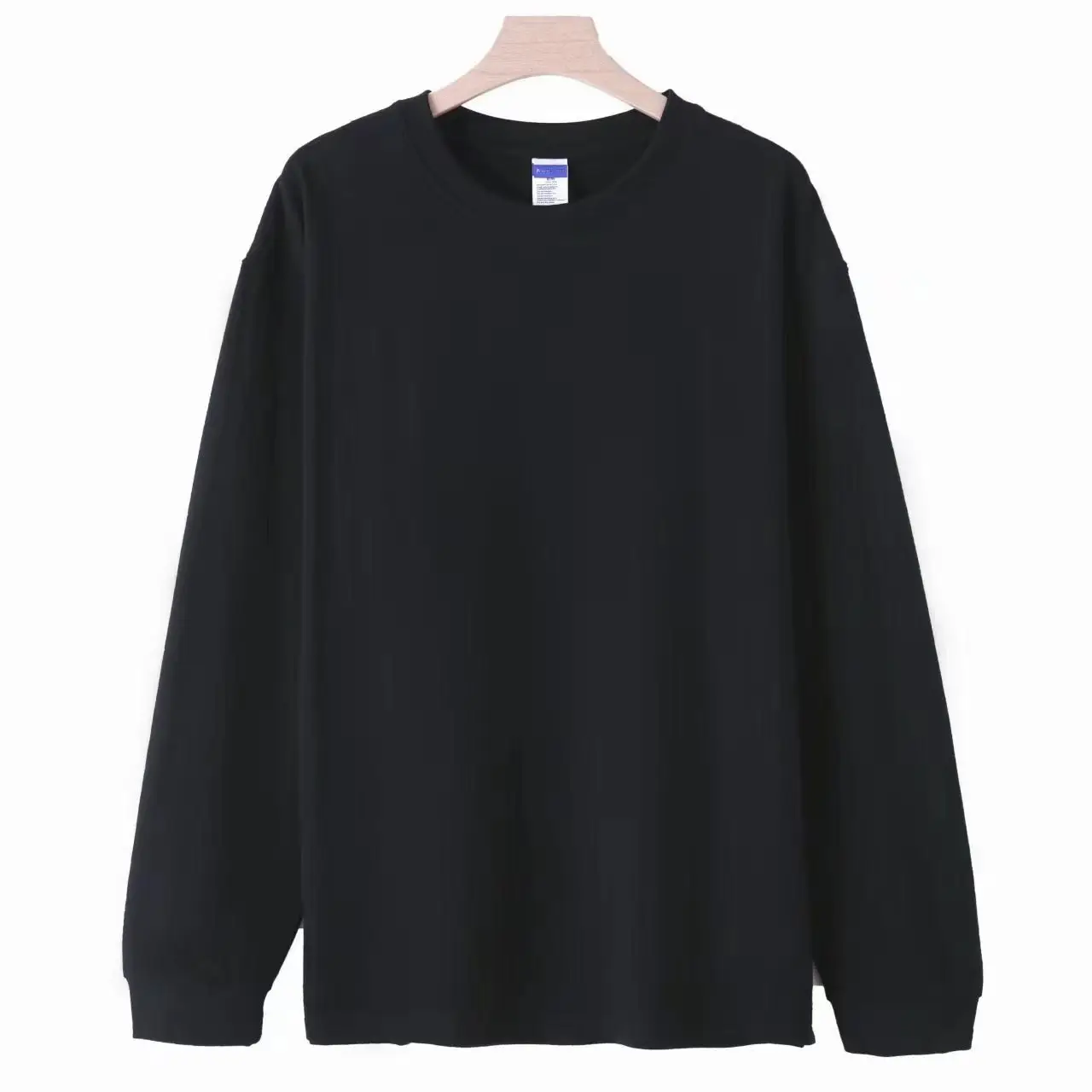 Heavy 260g Cotton T-Shirt Men's Long Sleeve Round Neck