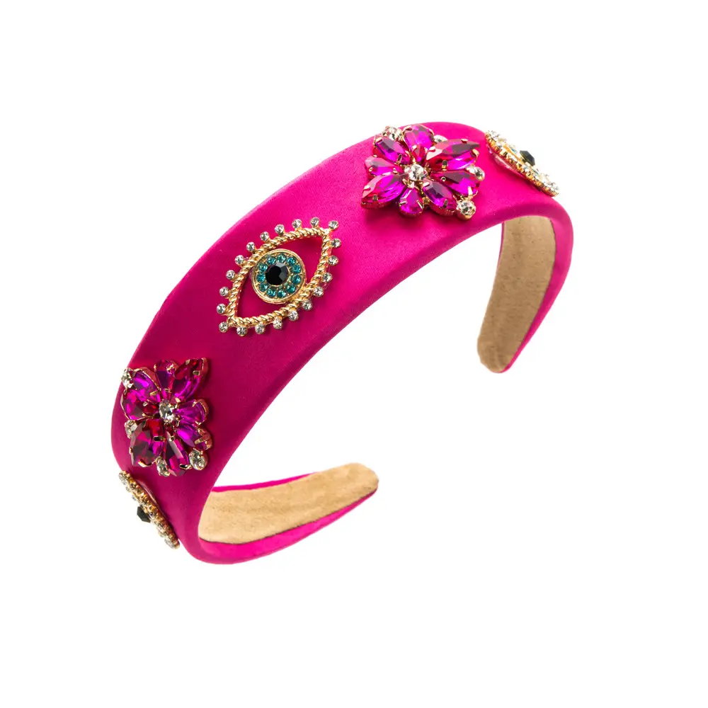 Women's Baroque Diamond Headband with Flower Design - Image 12
