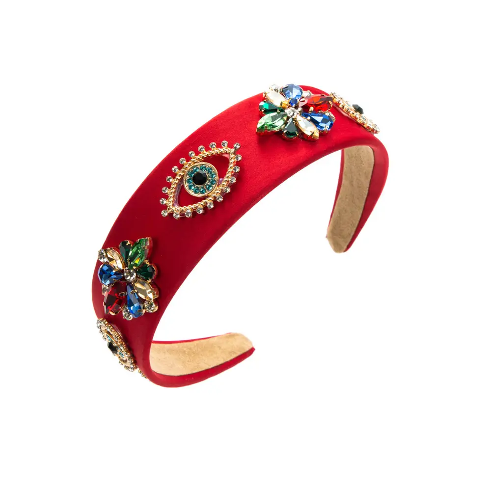 Women's Baroque Diamond Headband with Flower Design - Image 4