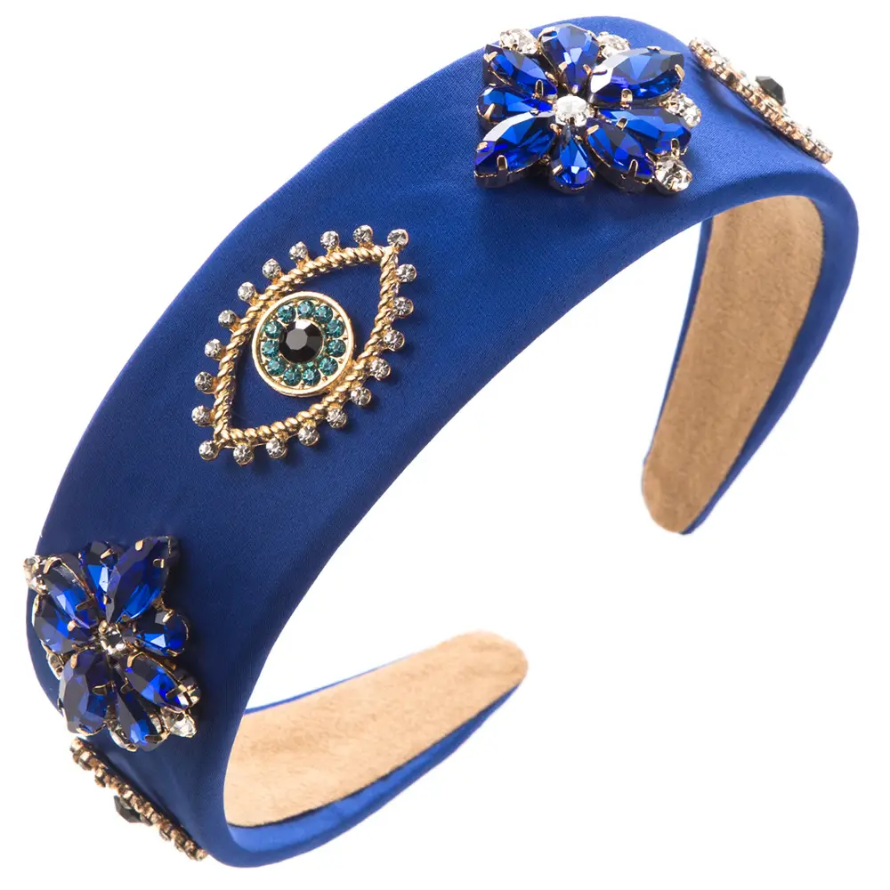 Women's Baroque Diamond Headband with Flower Design - Image 5