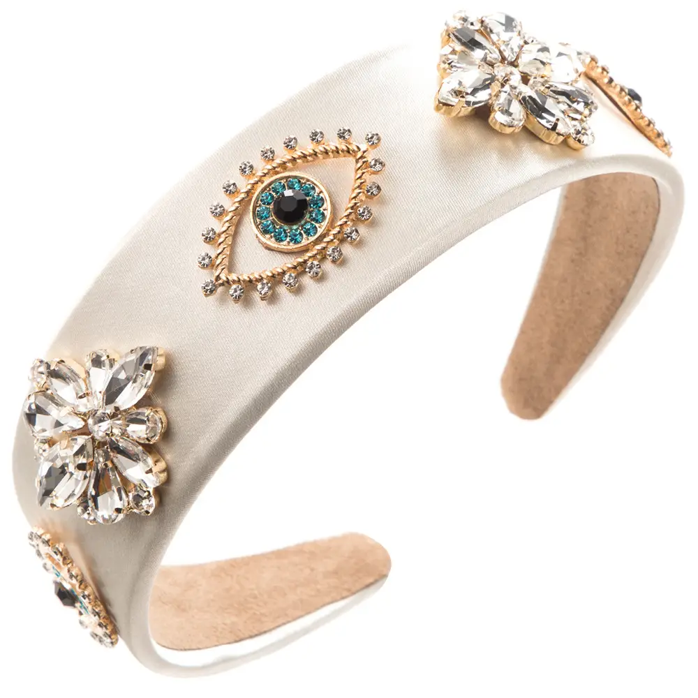 Women's Baroque Diamond Headband with Flower Design - Image 7