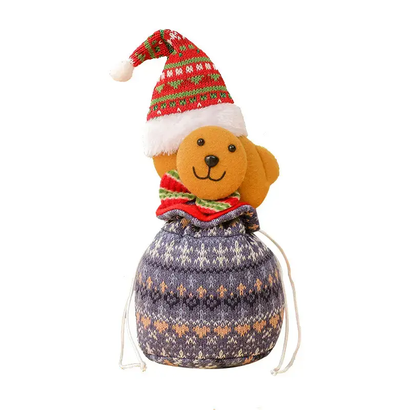Knitted Christmas Apple Bag for Old Men Snowman Decor - Image 37