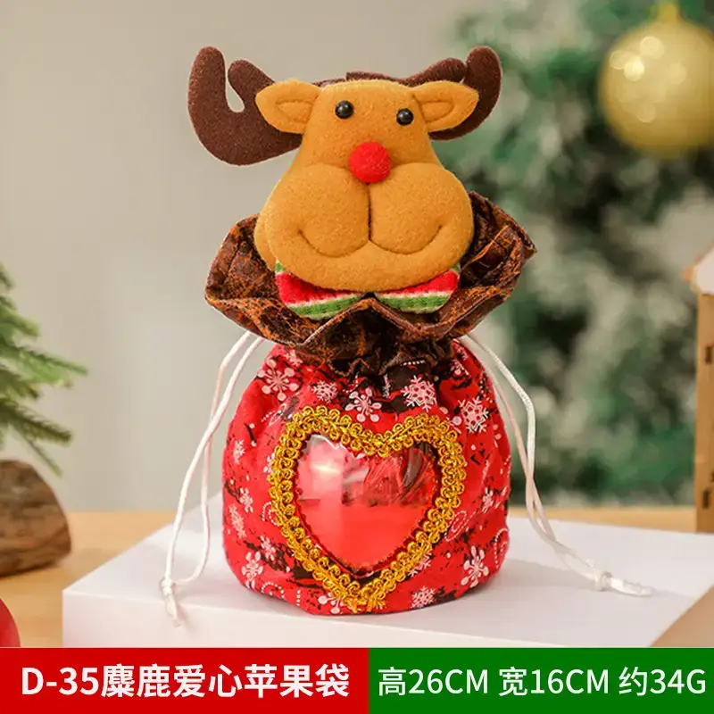 Knitted Christmas Apple Bag for Old Men Snowman Decor - Image 13