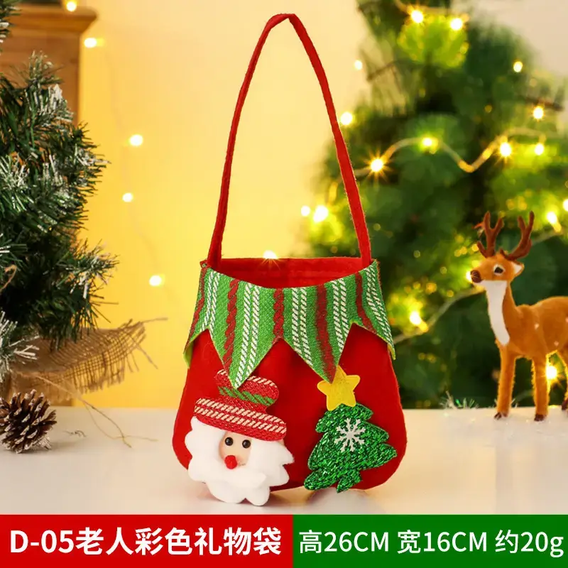 Knitted Christmas Apple Bag for Old Men Snowman Decor - Image 24