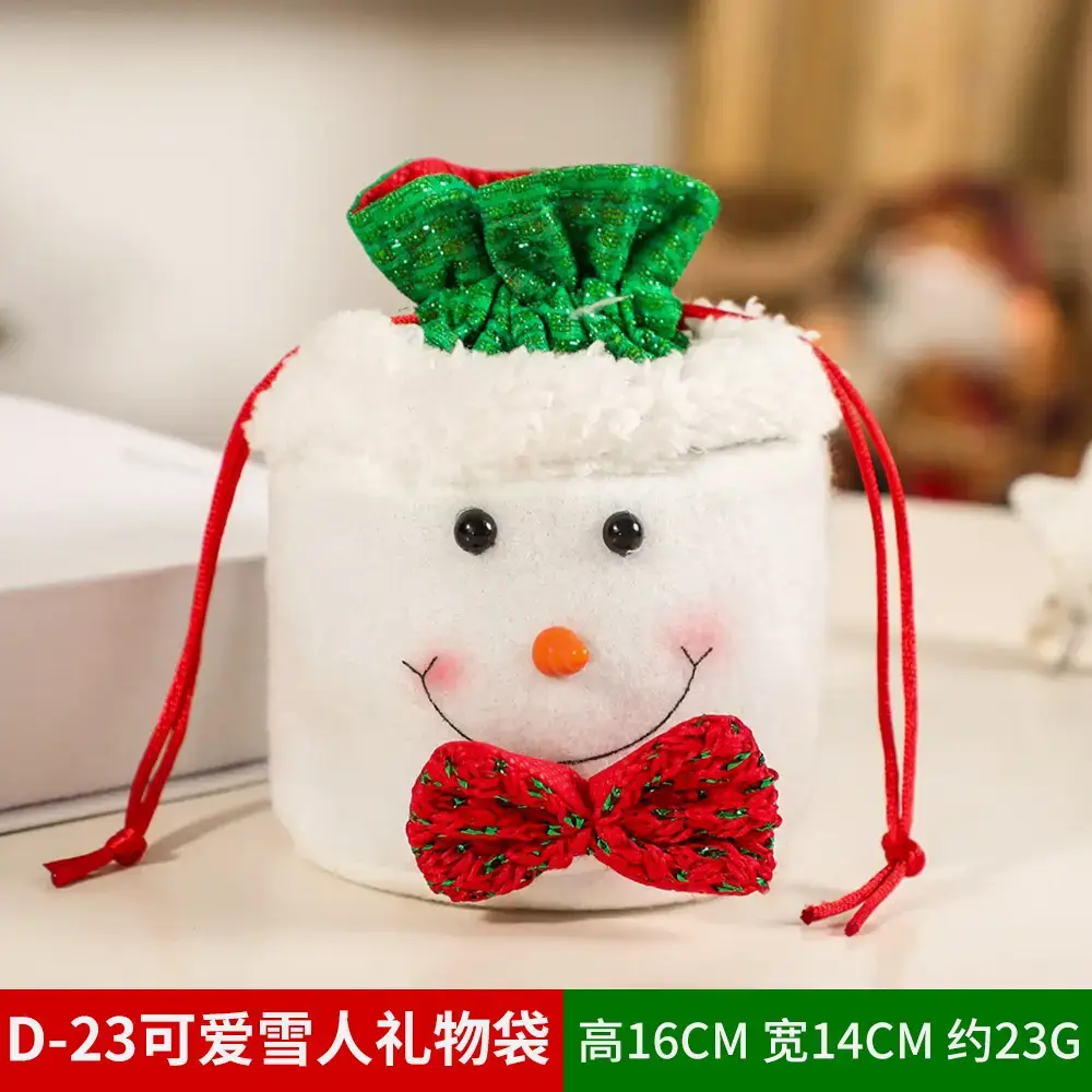 Knitted Christmas Apple Bag for Old Men Snowman Decor - Image 5