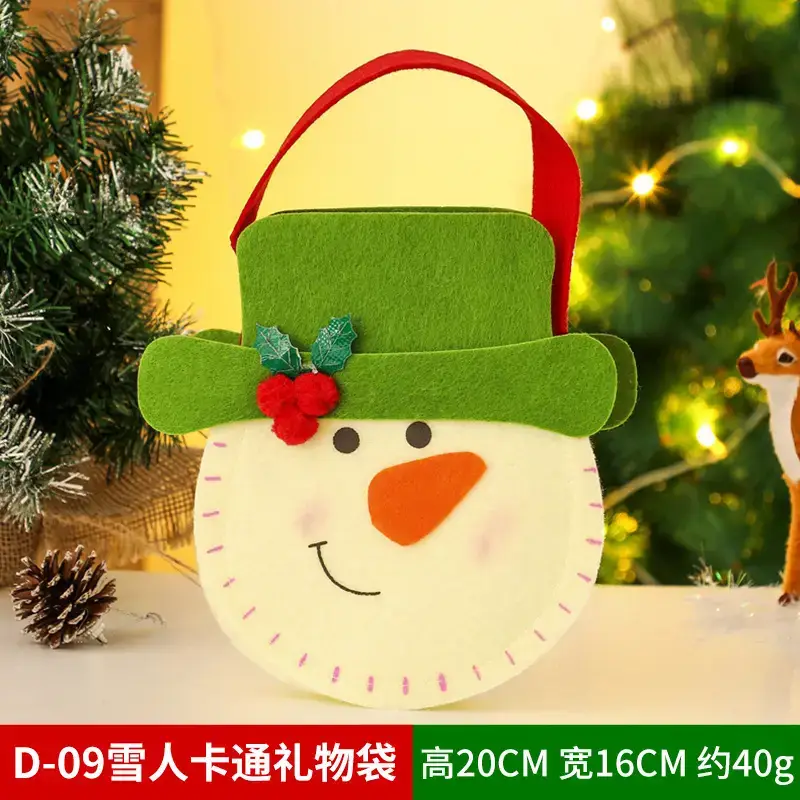 Knitted Christmas Apple Bag for Old Men Snowman Decor - Image 8