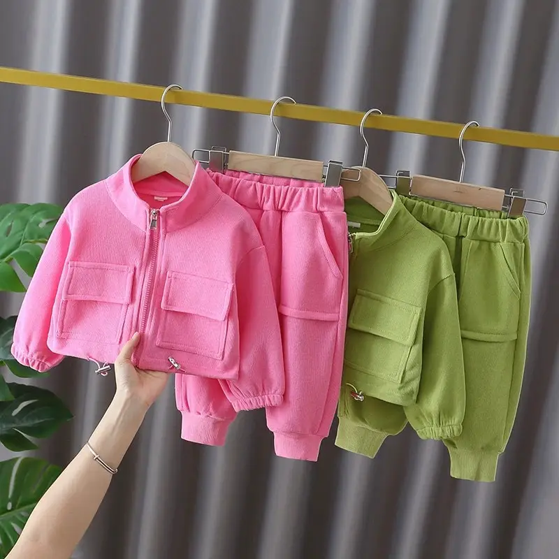 2026 New Fashionable and Stylish Spring and Autumn Suits for Girls, Two-Piece Clothing Sets for Baby Girls, Sports and Leisure Suits
