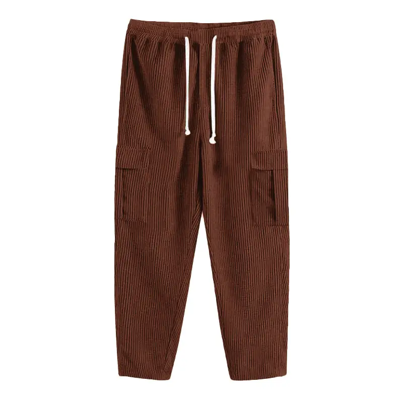 Men's Black Loose-Fitting Casual Pants with Drawstring Waist — feature 10