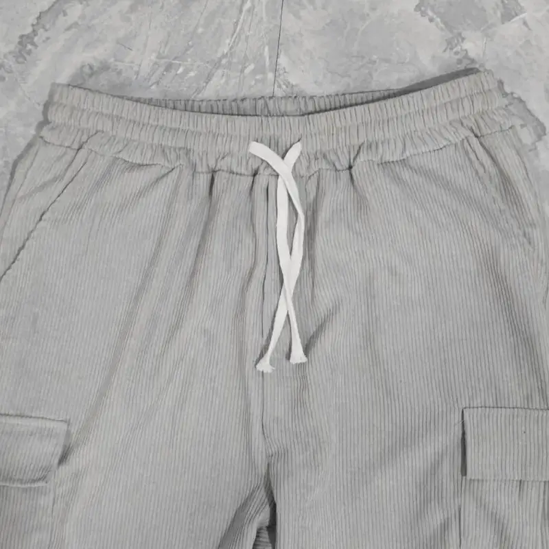 Men's Black Loose-Fitting Casual Pants with Drawstring Waist — feature 23
