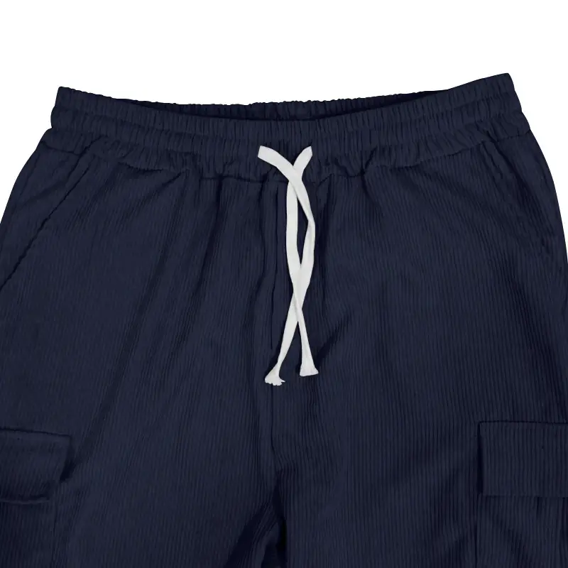 Men's Black Loose-Fitting Casual Pants with Drawstring Waist — feature 26