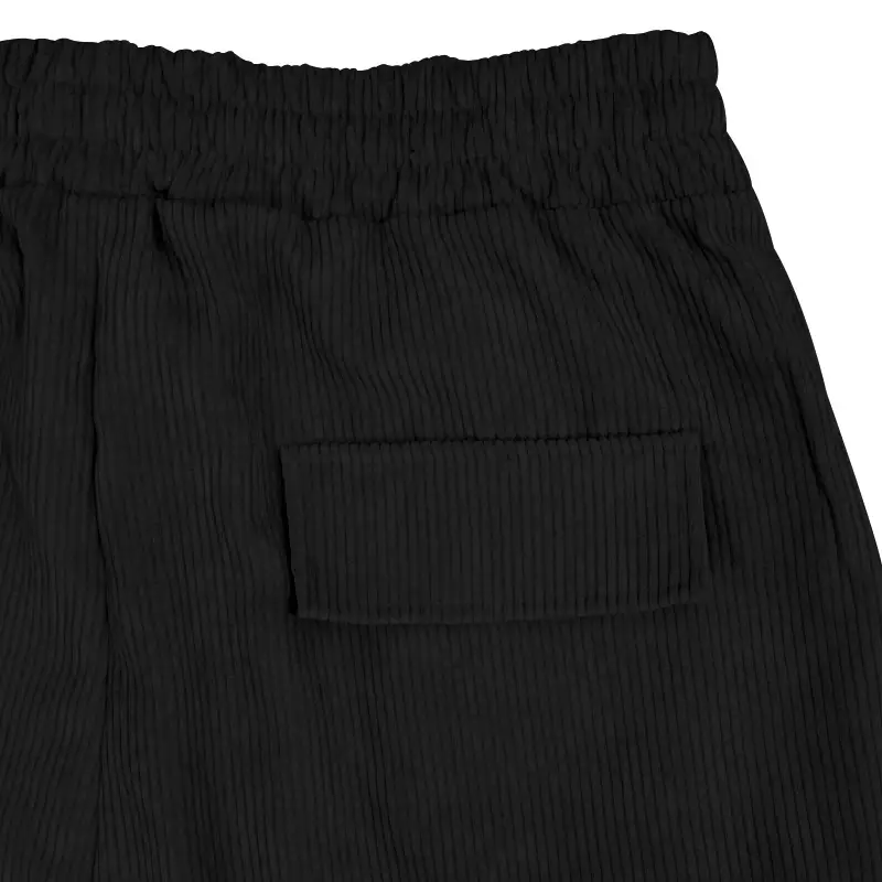 Men's Black Loose-Fitting Casual Pants with Drawstring Waist — feature 31