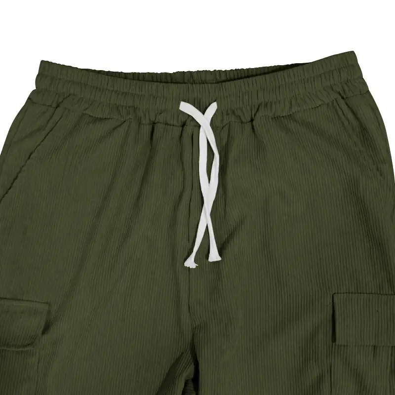 Men's Black Loose-Fitting Casual Pants with Drawstring Waist — feature 34