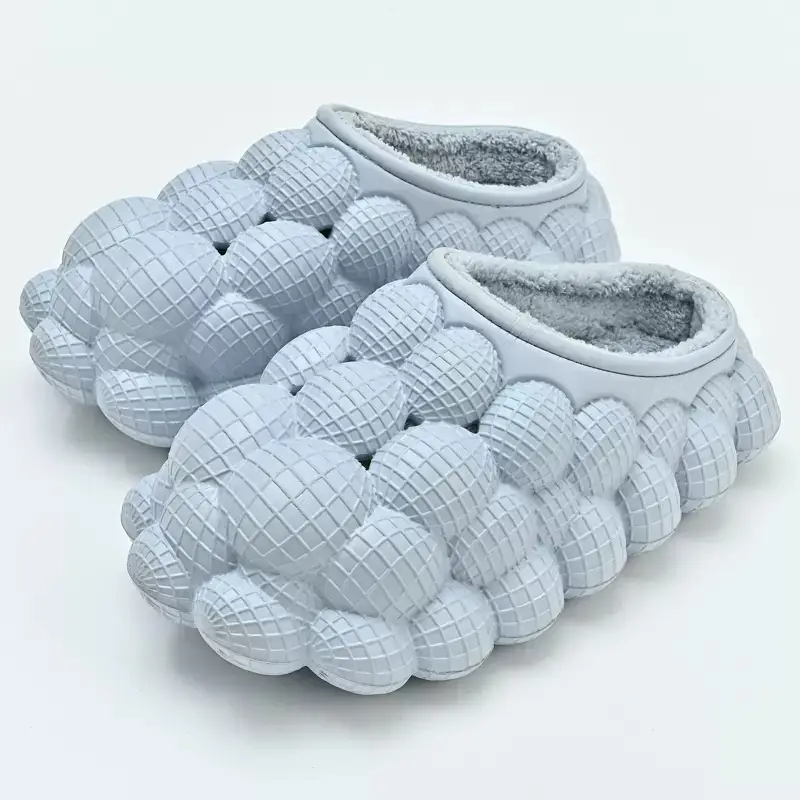 Waterproof Cotton Slippers with a Stepping-On-Poop Feeling for Women, Fashionable Thick-Soled Winter Outdoor Wear, Warm, Non-Slip, Home Couple Cotton Shoes for Men, Durable