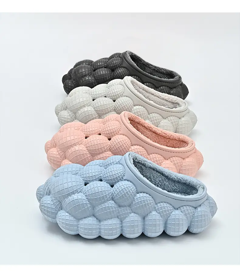 Waterproof Cotton Slippers with a Stepping-On-Poop Feeling for Women, Fashionable Thick-Soled Winter Outdoor Wear, Warm, Non-Slip, Home Couple Cotton Shoes for Men, Durable — feature 8