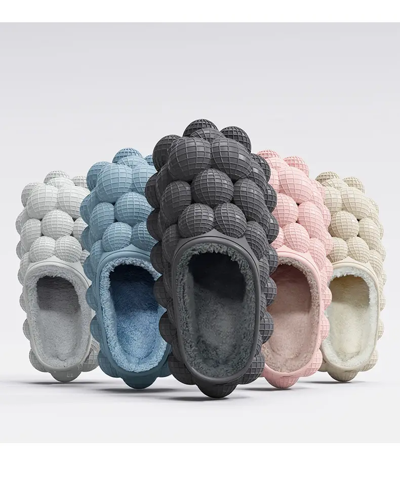 Waterproof Cotton Slippers with a Stepping-On-Poop Feeling for Women, Fashionable Thick-Soled Winter Outdoor Wear, Warm, Non-Slip, Home Couple Cotton Shoes for Men, Durable — feature 9