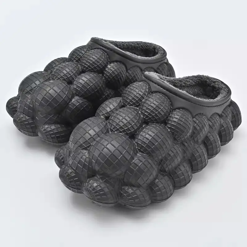 Waterproof Cotton Slippers with a Stepping-On-Poop Feeling for Women, Fashionable Thick-Soled Winter Outdoor Wear, Warm, Non-Slip, Home Couple Cotton Shoes for Men, Durable