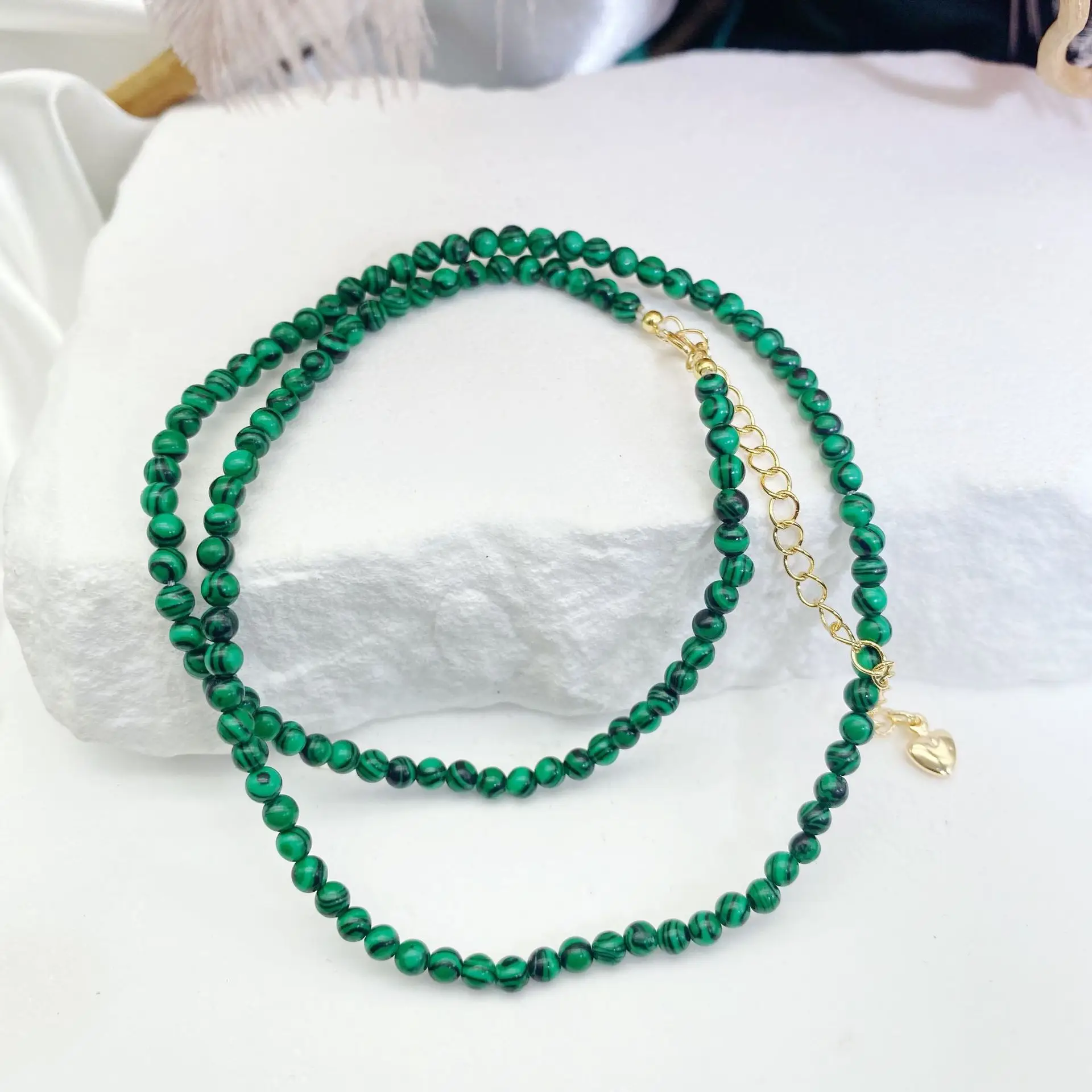 Green Malachite Clavicle Necklace for Women - Image 3