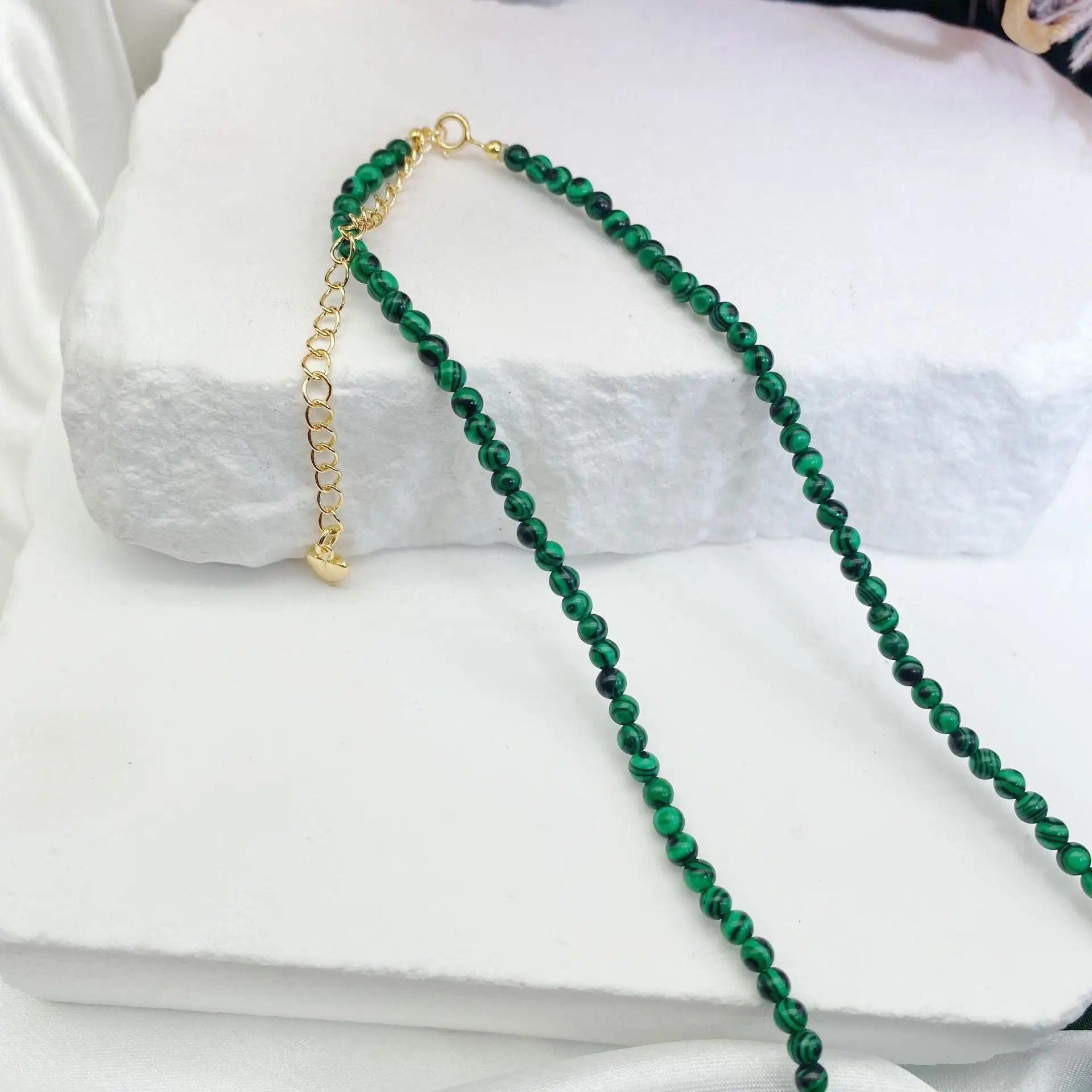 Green Malachite Clavicle Necklace for Women - Image 4