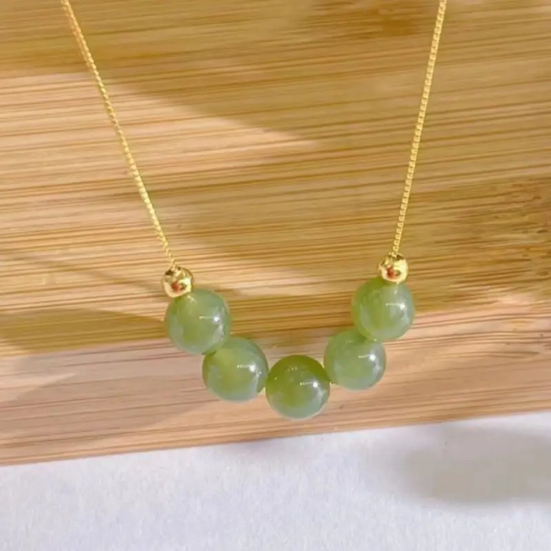 Hetian Jade Five Blessings Necklace for Women — feature 6